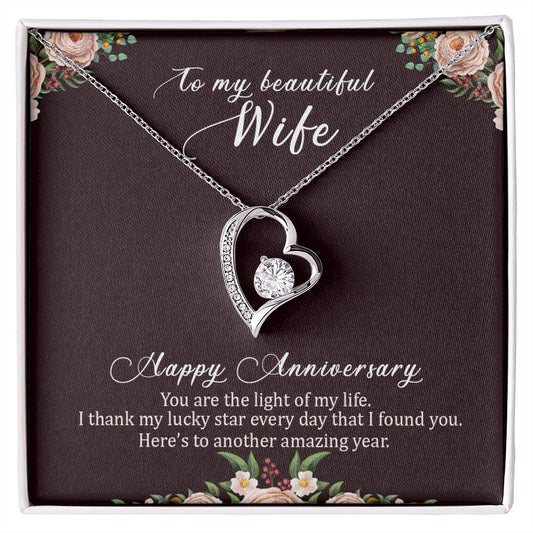 To my beautiful wife happy anniversary Forever Love Necklace