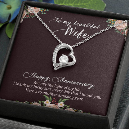 To my beautiful wife happy anniversary Forever Love Necklace