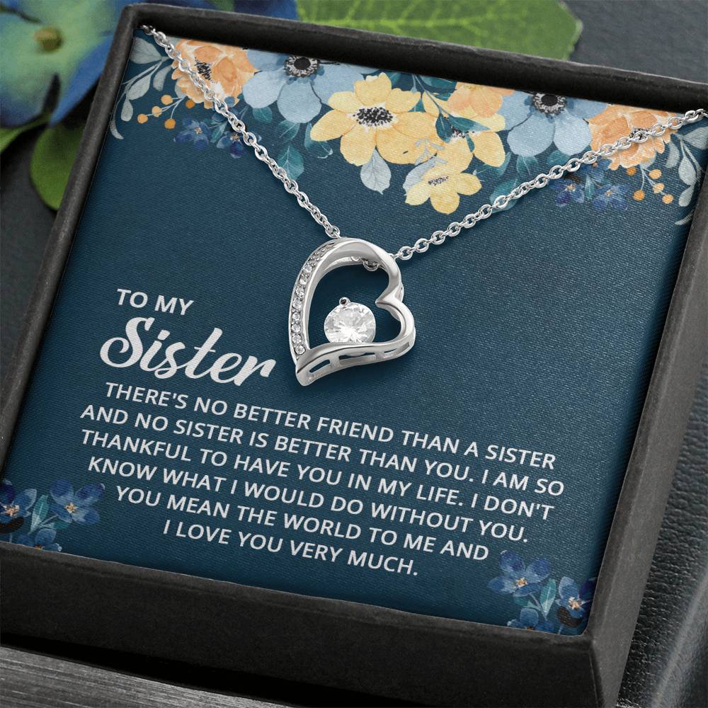 To My Sister - I don't know what I would do without you Forever Love Necklace