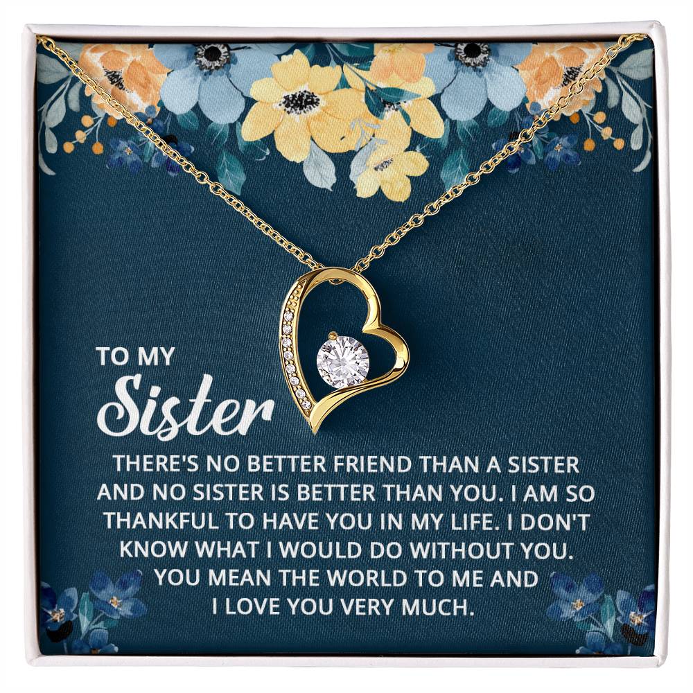 To My Sister - I don't know what I would do without you Forever Love Necklace